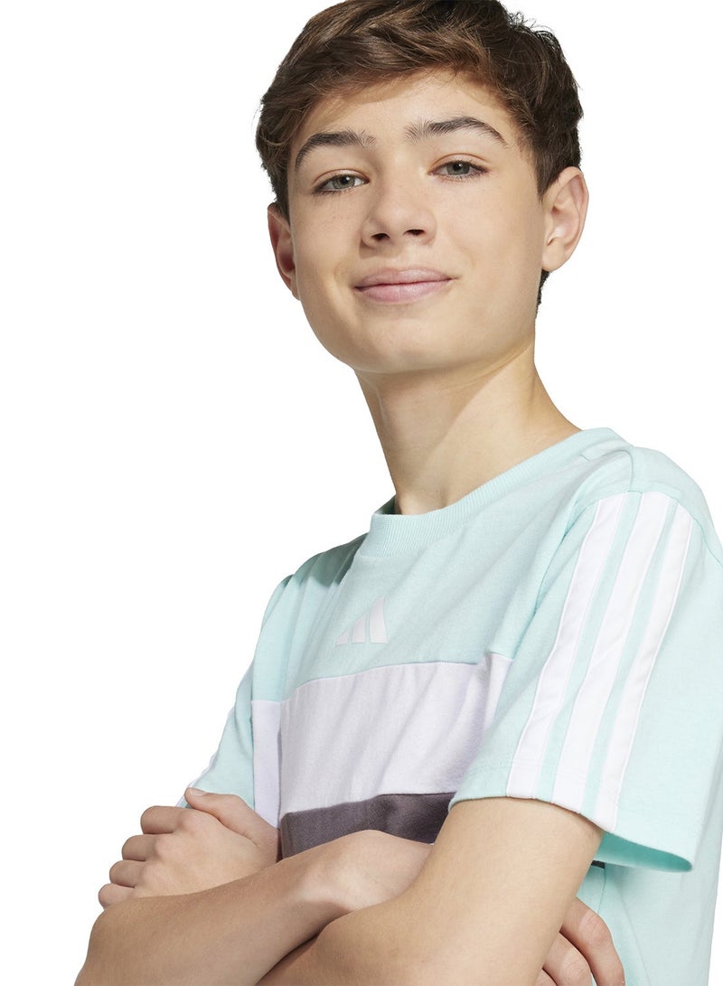 Adidas Youth Seasonal Essentials Tiberio 3 Stripes T-Shirt - Image 3